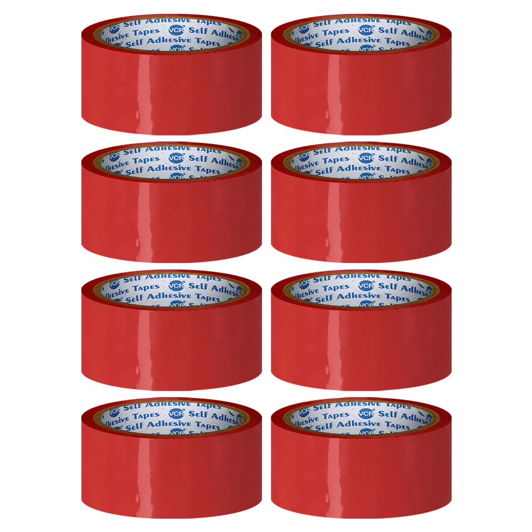 VCR Red Color Tape - 50 Meters in Length - 36mm / 1.5" Width - 08 Rolls Per Pack - BOPP Self Adhesive Tape for Arts and Craft use, Box Packing, Office and Home use (B07RWWV718) Amazon Price History, Amazon Price Tracker