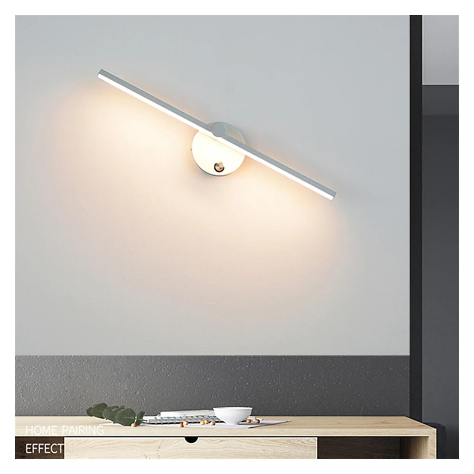 Nordic LED Lampy ścienne do wnętrz 8W Białe/czarne Lampy ścienne do domu Sypialnia Lustro nocne Przód Z Kinkietem Swith(Cool 6000K,Black With Switch)