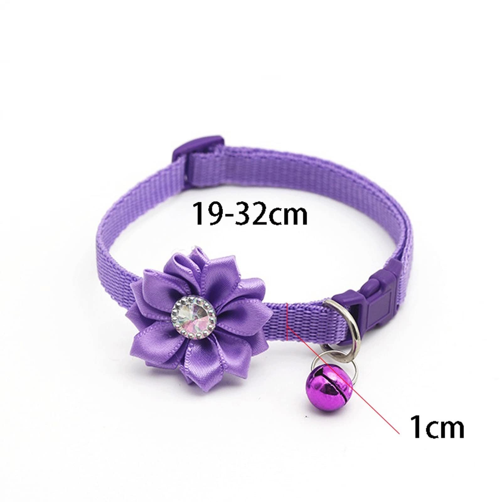 Collari base per cani, collari regolabili per animali domestici, campanellini con fiori di cristallo, collari per cani e gatti, fibbie facili da indossare, accessori decorativi per animali domestici