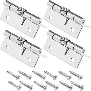 4PCS Self-Opening Spring Hinges 304 Stainless Steel Self-Closing Spring Door Hinges Automatic Closing Hinges for Invisible Doors (2 Inch)