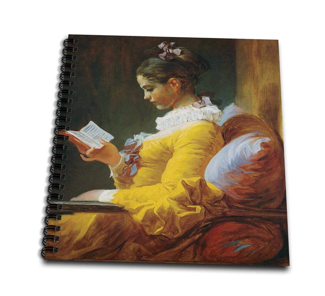3dRosedb_171084_1 A Young Girl Reading, C 1776 x Jean Honore Fragonard Drawing Book, 8" x 8"
