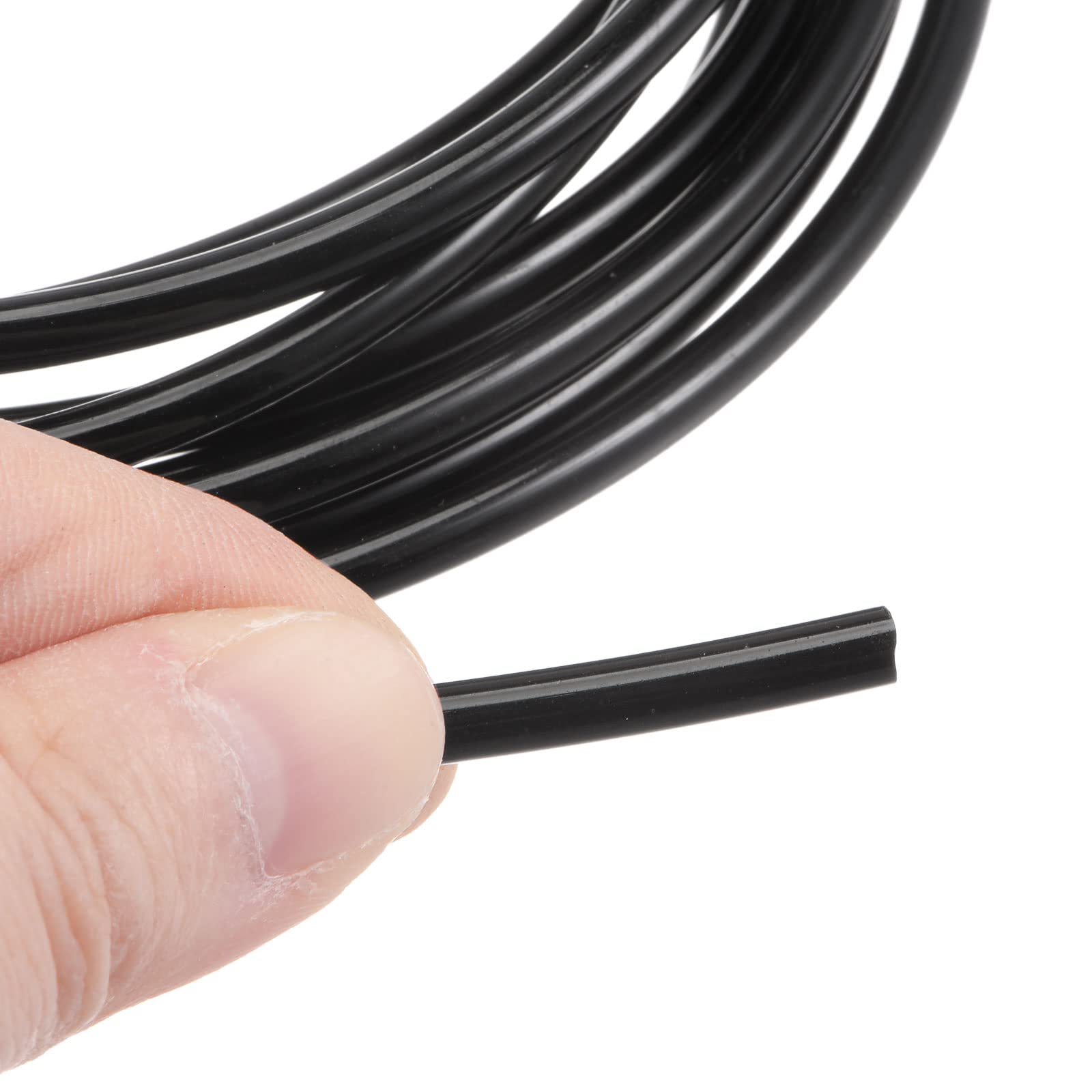 sourcing map Polyuréthane Courroies Rondes 4mm Diamètre 16.4 Pieds(5 Mètres) Longueur Lisse Surface PU Uréthane Ceinture pour Transmission, Noir