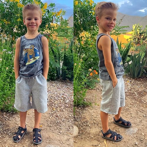 BIG ELEPHANT Kids Shorts, Boys Athletic Shorts with Pockets and Drawstring for Age 4-16 Years4