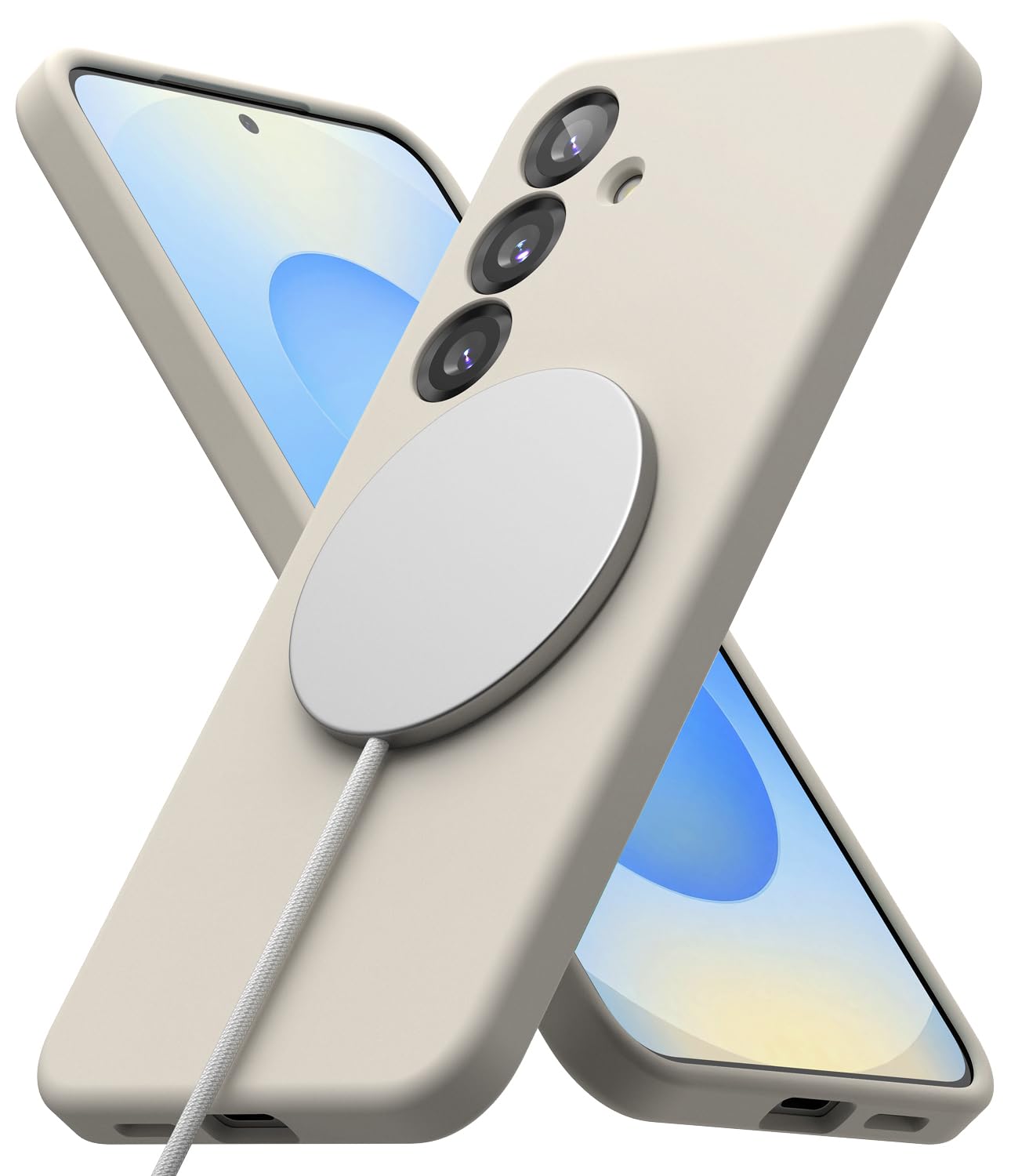 Ringke Silicone Magnetic [Compatible with MagSafe] Designed for Samsung Galaxy S25 Plus Case, Feels Velvety Soft Lightweight Slim Cute Phone Cover -