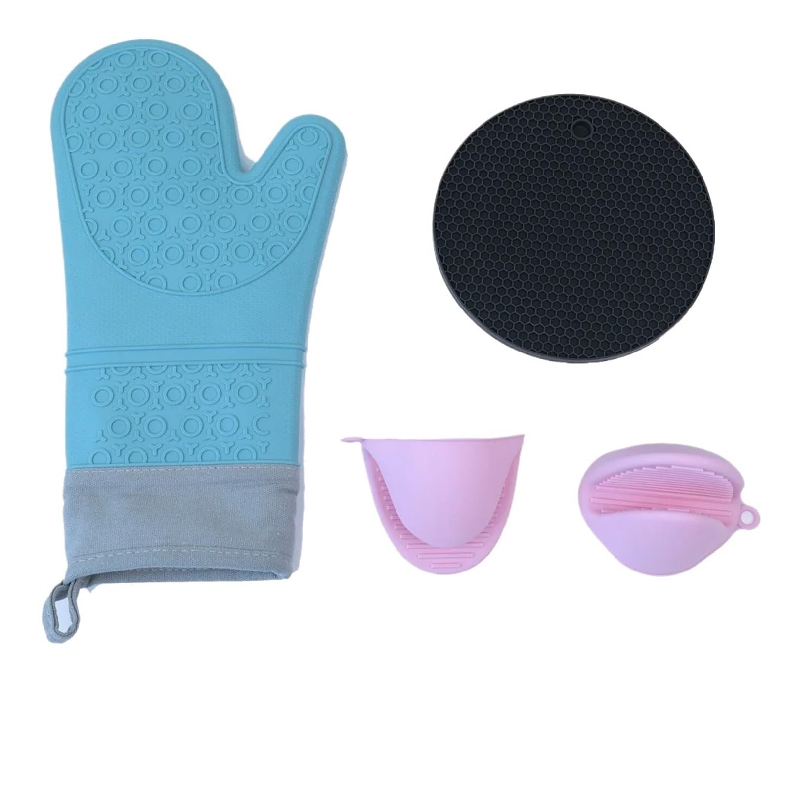 Juego de guantes de horno y agarraderas, guantes de cocina silicona