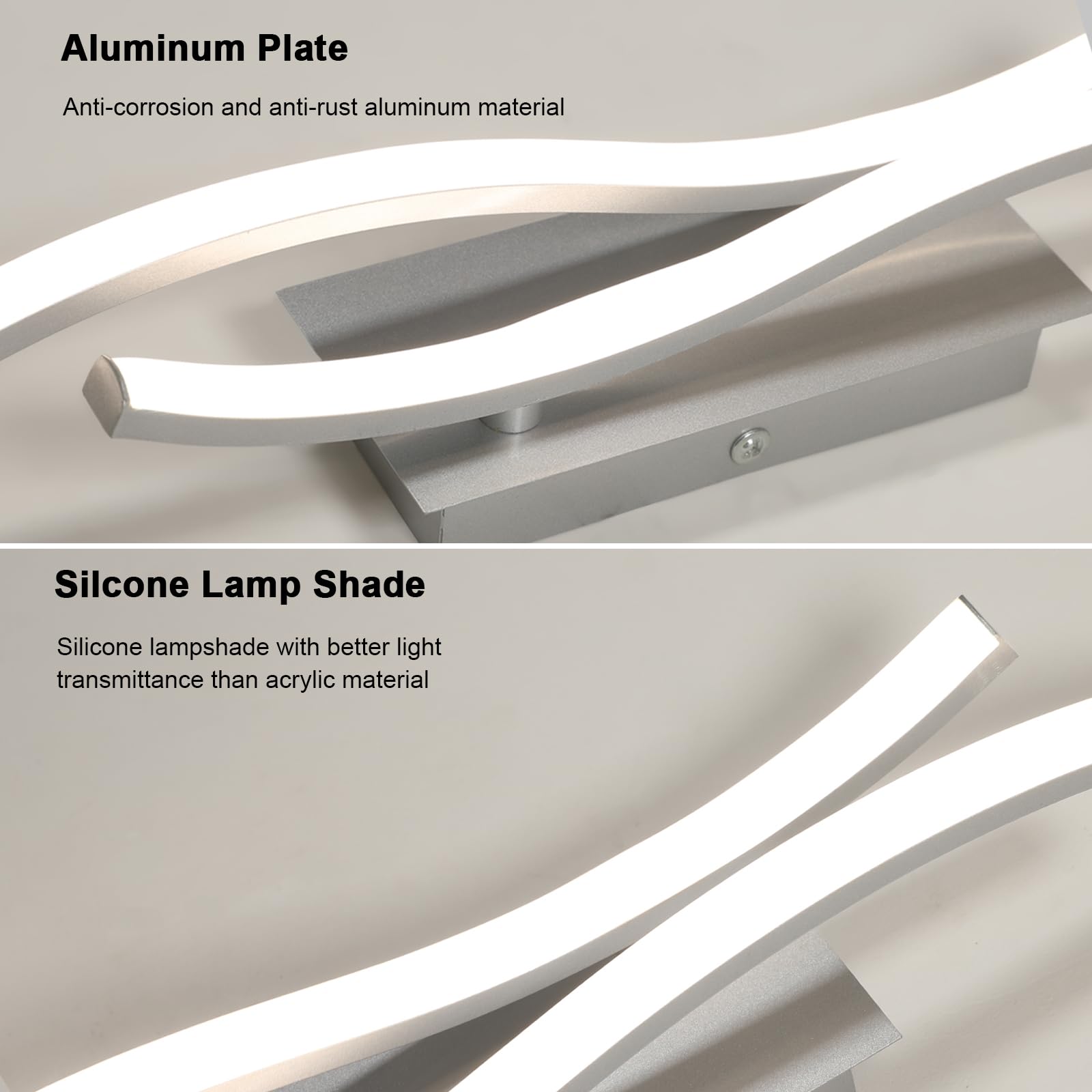 Nero Barra Applique da Parete Interno LED Dimmerabile Lampada da Parete Moderno Striscia Lampade Bianca Bagliore Su e Giù Lampada da Muro Camera da Letto Soggiorno Corridoio Scale, 3000-6500K,100cm