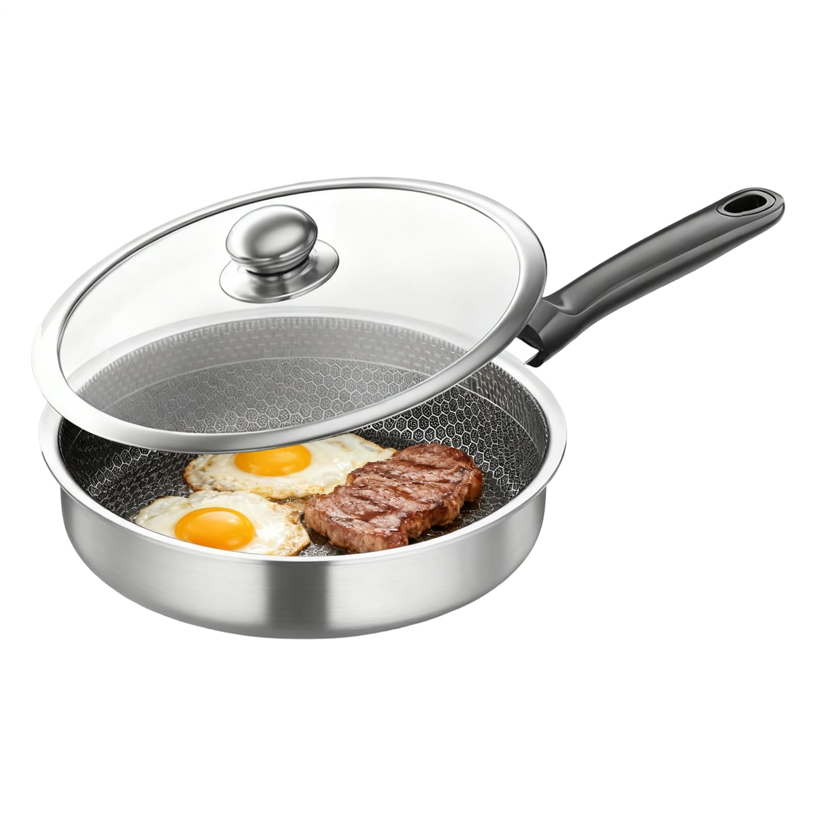 Poêle à induction avec couvercle pour cuisinière électrique et cuisine à domicile