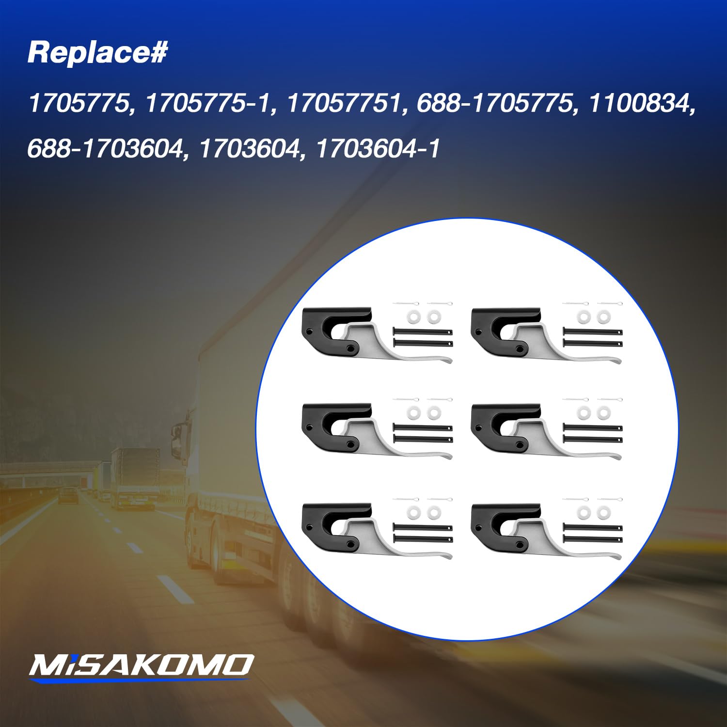 6 PCS Cast Aluminum Tarp Stops – Easy-On Truck Tarpaulin Clips, Replace #1705775 & 1703604