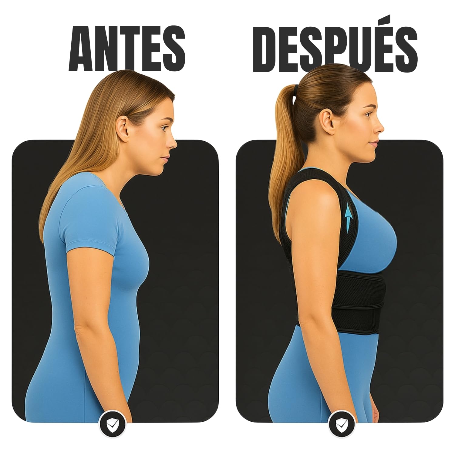 Roar® Corrector de postura de espalda, rectificador, ayuda a mantener la espalda recta, mejora la postura de cuello y hombros (L)