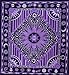 Popular Handicrafts Tapestry Wall Hanging Hippie Burning Sun Moon Bohemian Hippy Psychedelic Design Indian Tapestries Bedspread 84x90 Inches (215cm x 230cm) Purple