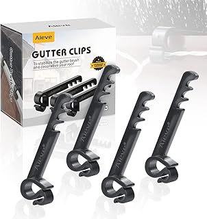 Aieve 30 Pack Gutter Brush Clips, Gutter Guard Clips, Gutter Brush Leaf Guard Fixing Clips Gutter Hook for String/Outdoor Lights, Keeps Gutter Brush in Place