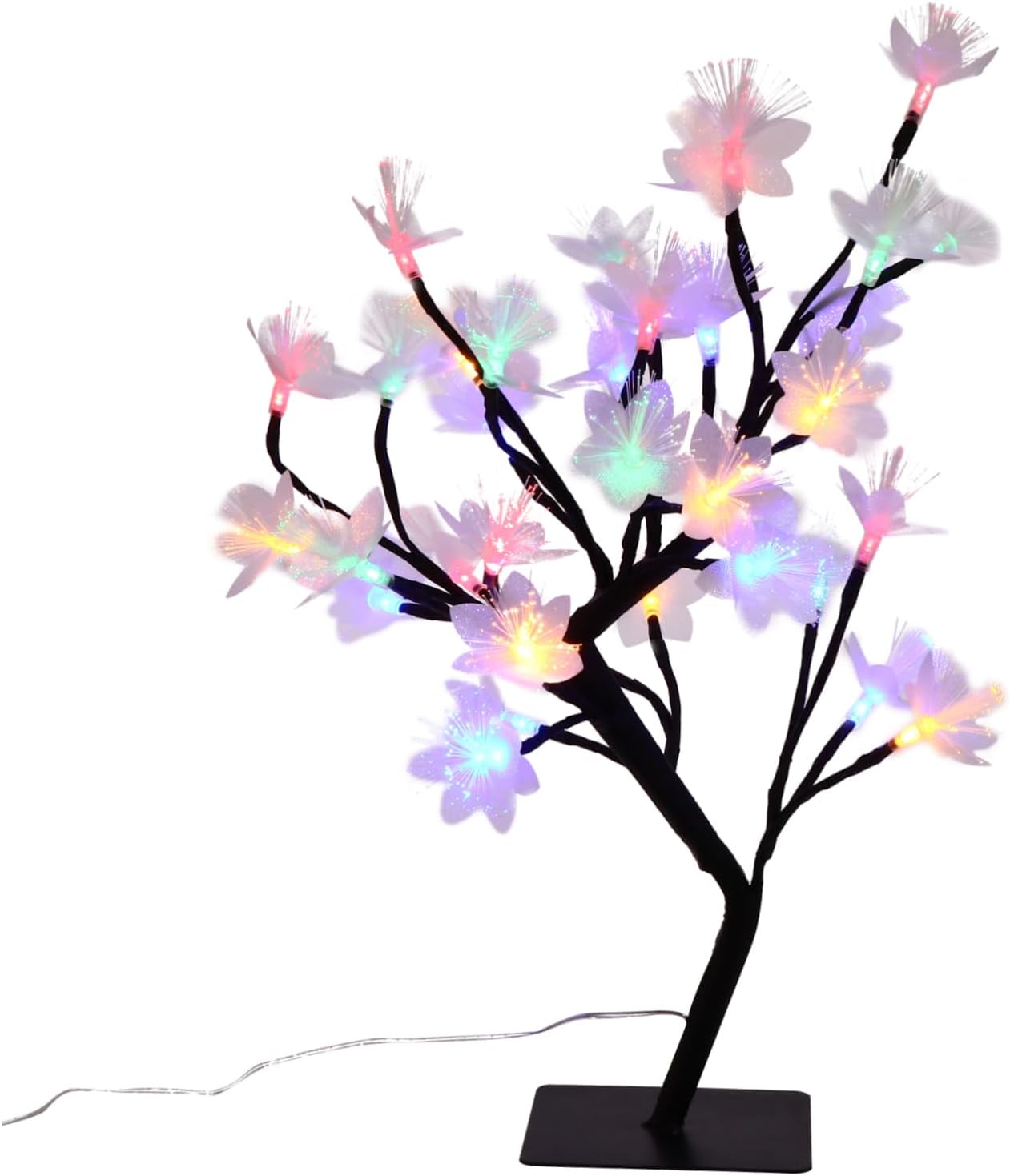 Cabilock Led Artificial Tree Light Fiber Optic Flower Tree Fake Indoor Decor Lamp Led Tabletop Lamp