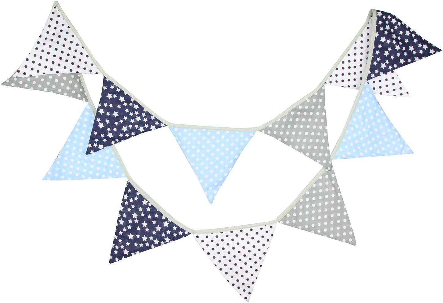 10 Feet Navy Blue Gray Nautical Party Bunting Banner for Wedding Garland Boy Girl Baby Shower Party Backrop Kids Birthday Supplies Hanging Pennant Bridal Shower Party Decoration
