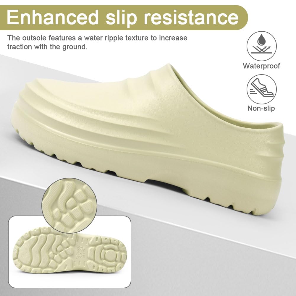 DiULi Chaussures de Cuisine Homme Femme, Sabots EVA Imperméables Antidérapants, Semelle Épaisse de 4 cm pour Chefs Infirmiers Jardinage