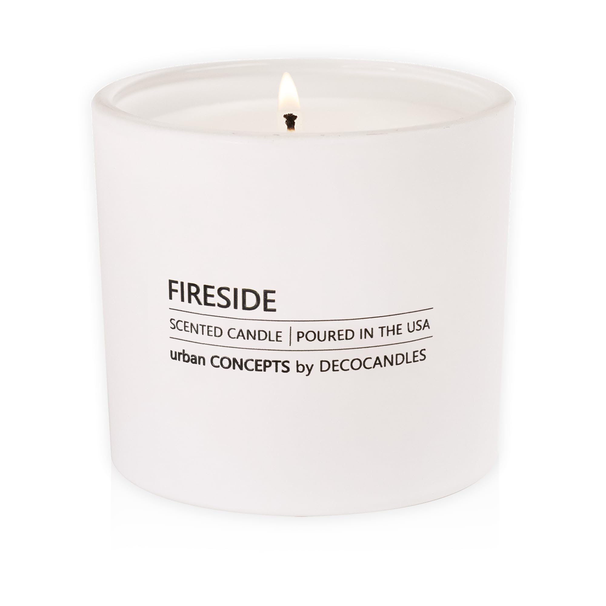 Urban Concepts by DECOCANDLES - Highly Scented Soy Candle - Long Lasting - Hand Poured in USA (12 Oz., Fireside)