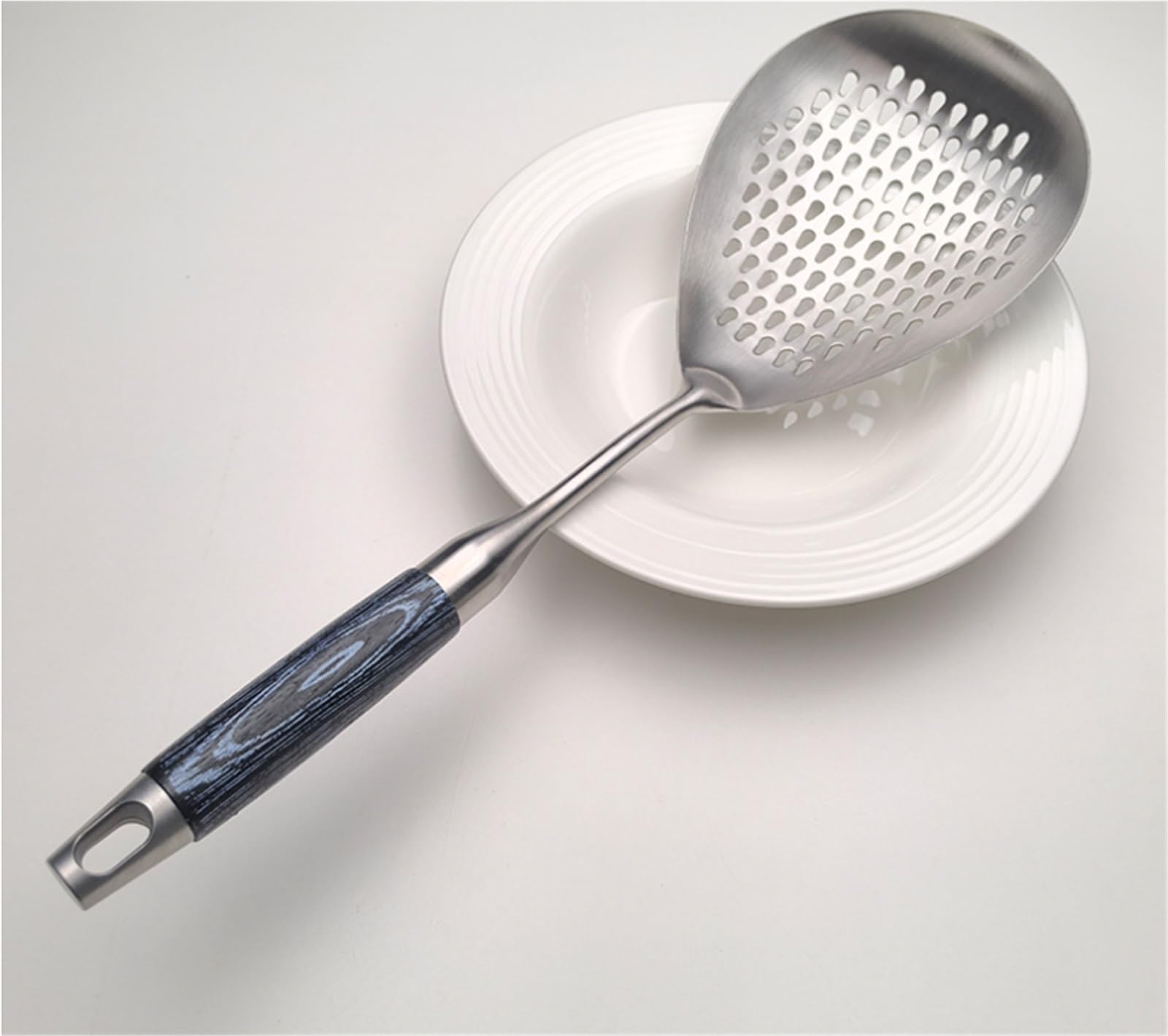 Sitko Kuchenne Narzędzia Kuchenne Hak Z Sitkiem Kuchenny Długi Uchwyt Odporny Na Rdzę Durszlak Z Koszem Na Makaron Łyżka Do Odcedzania(B-304,38cm)