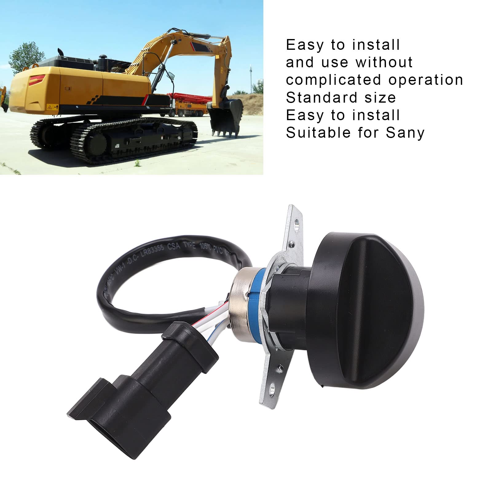 Accessori per Escavatore in Acciaio Legato ABS con Interruttore della Manopola del Motore Dell'acceleratore Dell'escavatore a 3 Pin