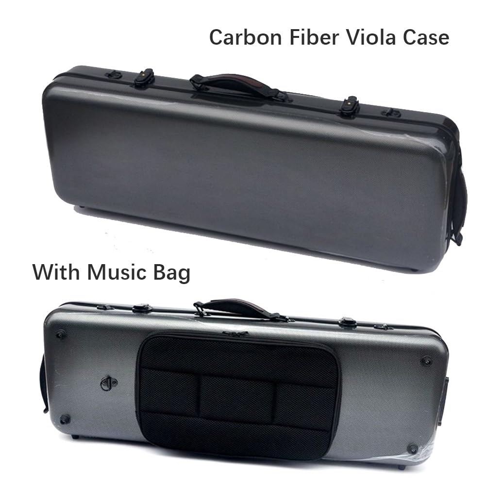 Étui pour Alto, 15-17 Pouces, étui Rigide Universel pour Alto, étui léger en Fibre de Carbone avec Sac à Musique(Black)