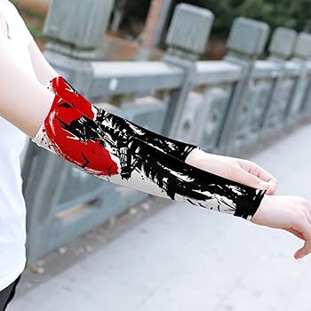Amazon.co.jp: アームカバー 侍 武士 忍者 太刀 墨絵 水墨画 アーム