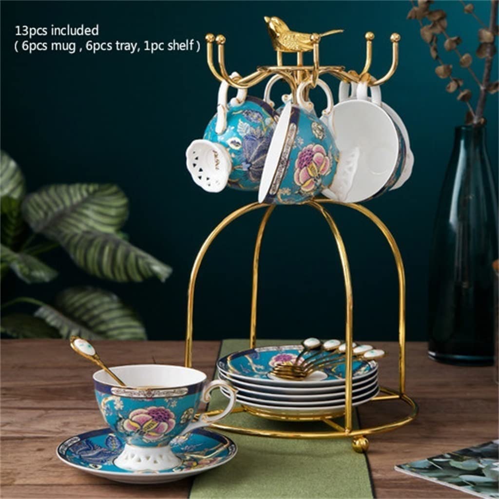 Puchar kawy kawy i spodek zestaw Handmade porcelana Brytyjska herbata zestaw filiżanki kawy z pudełko zestaw kawy zestawu