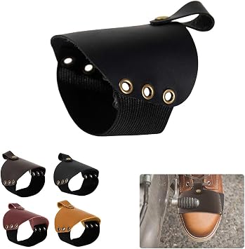 Motorcycle Gear Shift Shoes protector PU Leather Boot Shifter Protective Cover Black
