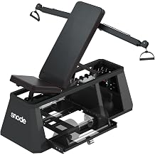SNODE 4-in-1 Adjustable Weights Bench with Cable Crossover, Multifunctional Strength Training Bench, Combining a Cast Iron Stand, Cable Crossover Machine, Adjustable Back Pad and Seat Position, Storage Box in One Compact Unit