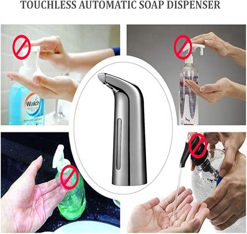 Miniatura 7 de PAOPOW Dispensador automático de jabón dispensador de jabón sin contacto de 135fl oz dispensador automático de jabón manos libres dispensador