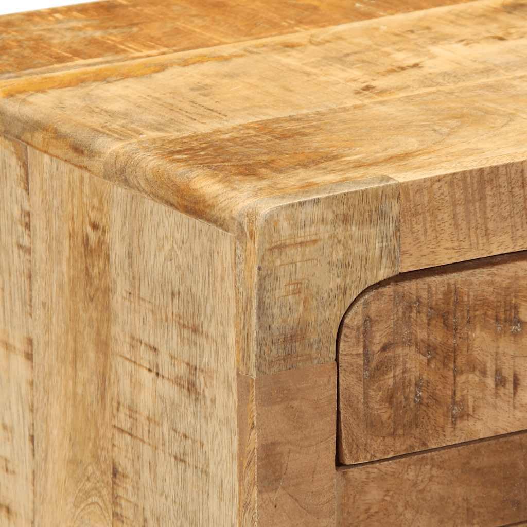 vidaXL Table de Chevet 2 pcs 37x32x50 cm Bois Massif de manguier Brut, Armoire de Chevet, Armoire de lit, Table d'appoint pour Chambre à Coucher