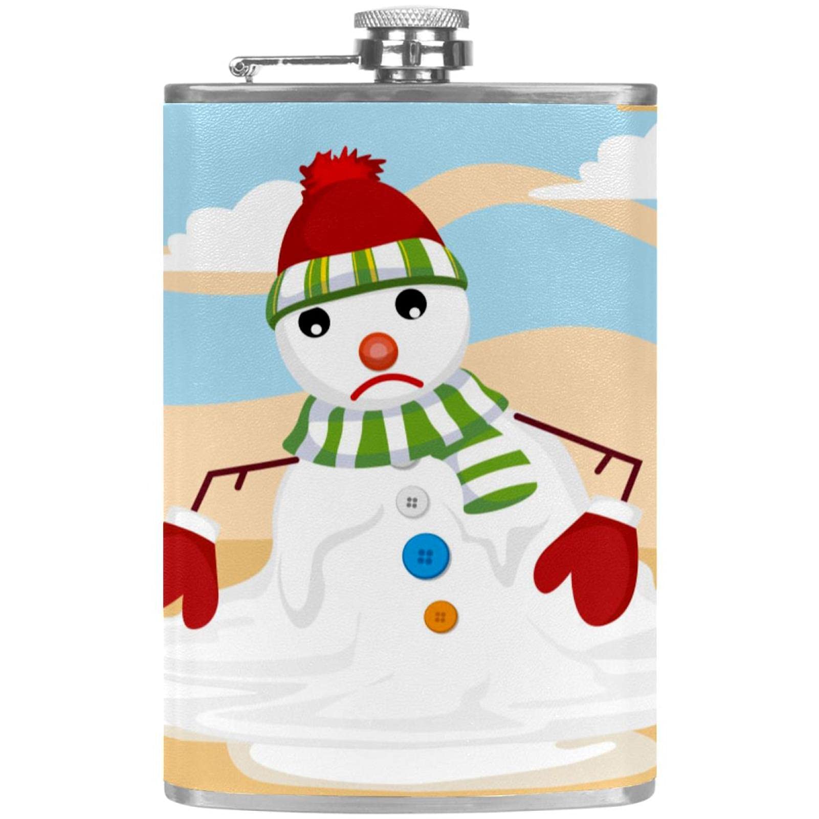 Flasque pour liqueur en acier inoxydable anti-fuite design bonhomme de neige de Noël avec entonnoir