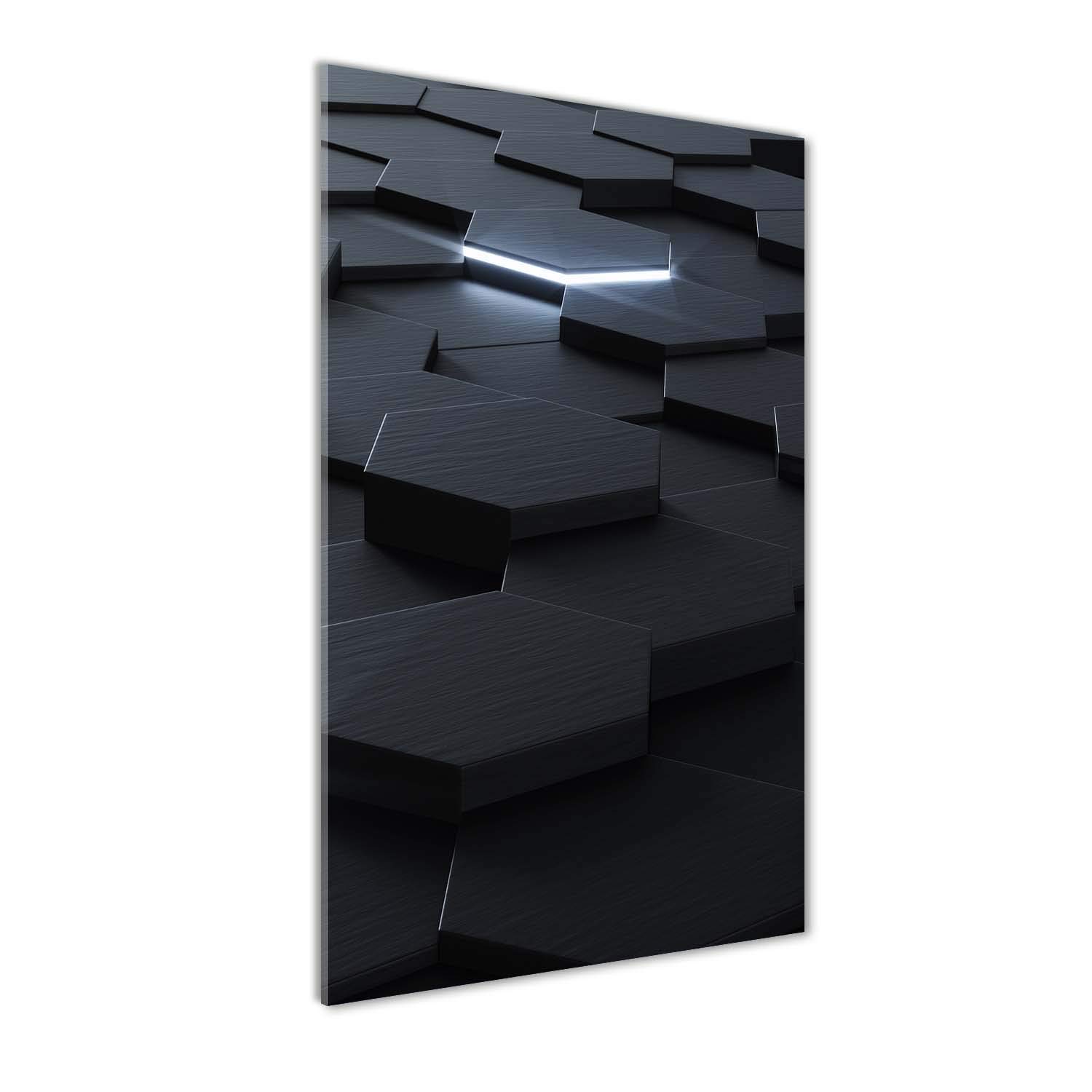 Peinture sur verre trempé 70x140cm Tulup tableau noir abstrait