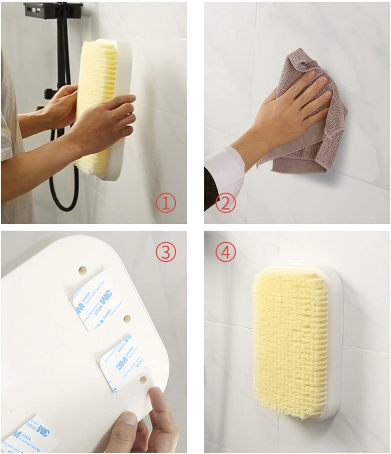 Depurador de espalda de pared, limpiador de espalda para ducha, cepillo de baño de barro para fregar la espalda colgada en la pared, exfoliante y mejora la salud de la piel, adecuado para hombres y