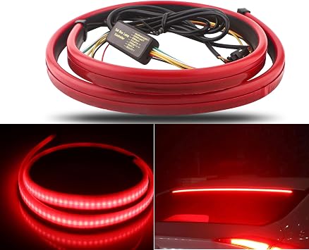 YM E-Bright LED Brake Light Strip Light Third Brake 5 Function Sequential Turn Signals Brake High Mount Stop Light for Pickup Truck Van RV SUV Bus Cargo DC12V