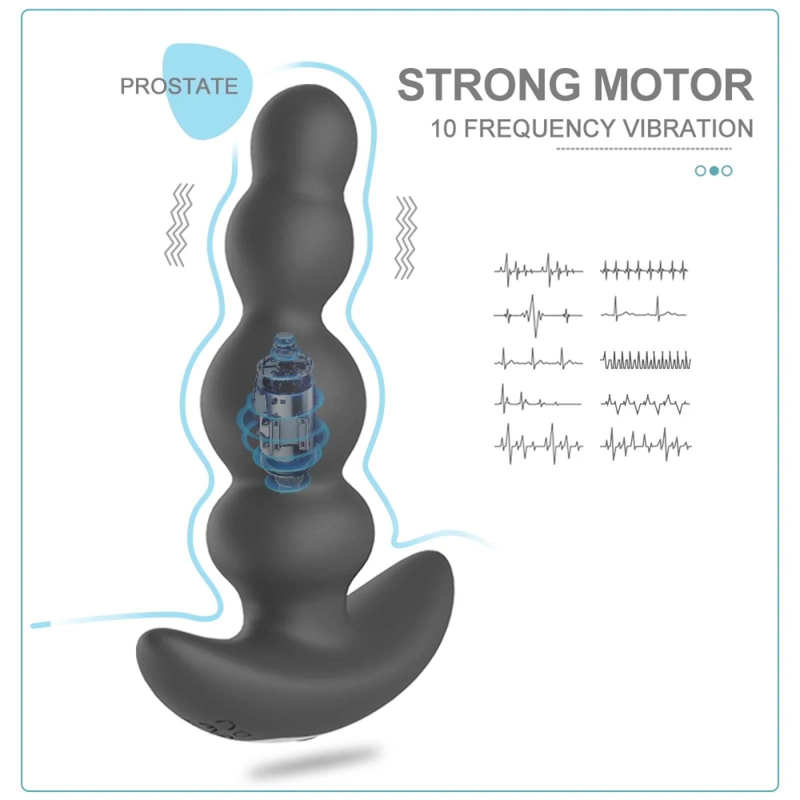 Plug anale Vibratore anale rotante a 360 gradi Masturbatore maschile Perline anali Giocattoli del sesso Per Uomini Ano G-Spot Masturbatore Butt plug vibrante