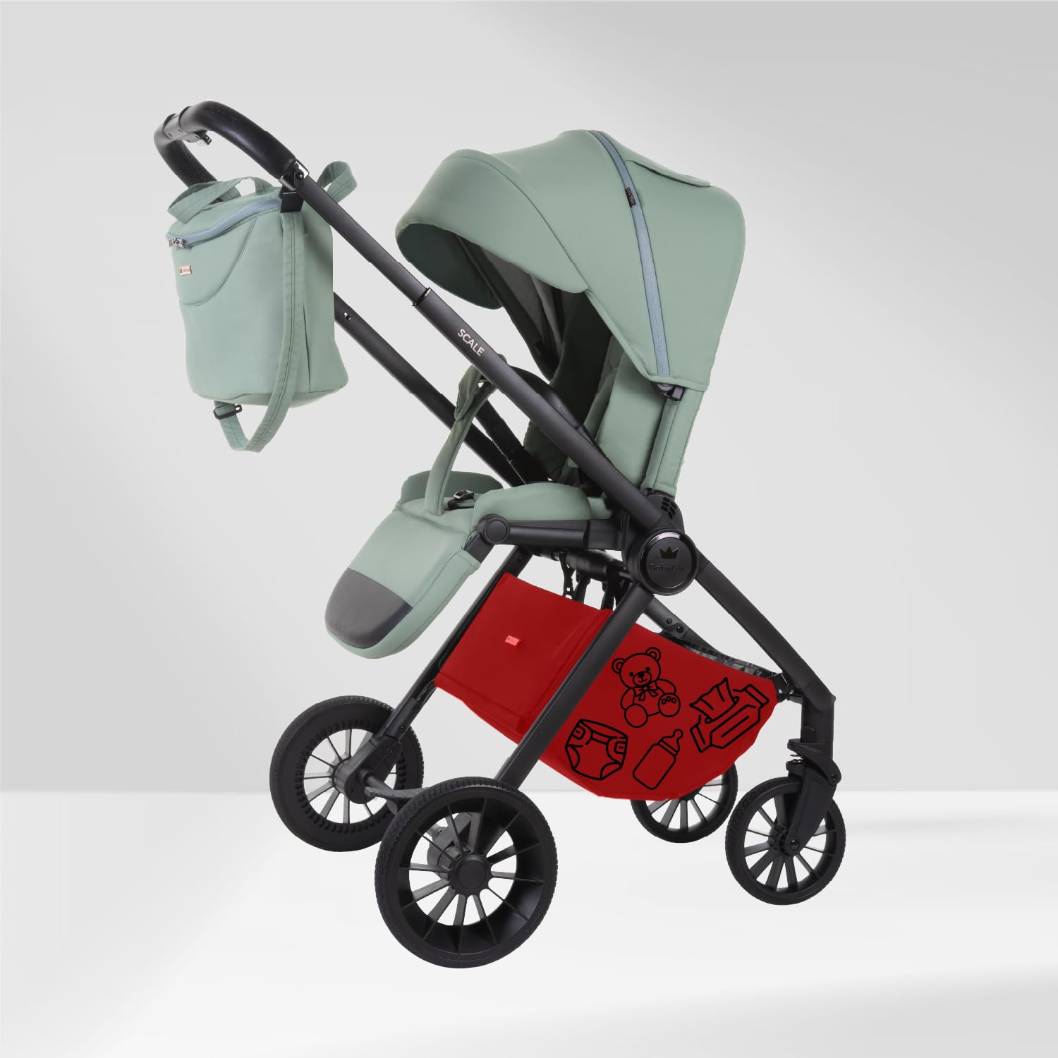 Babylux Passeggino Leggero da Viaggio SCALE, Funzione Reclinabile, Brownie | Passeggino Pieghevole, Manubrio Telescopico, Ripiegabile In Modo Compatto, Borsa Per Pannolini E Viaggio E Altri Accessori
