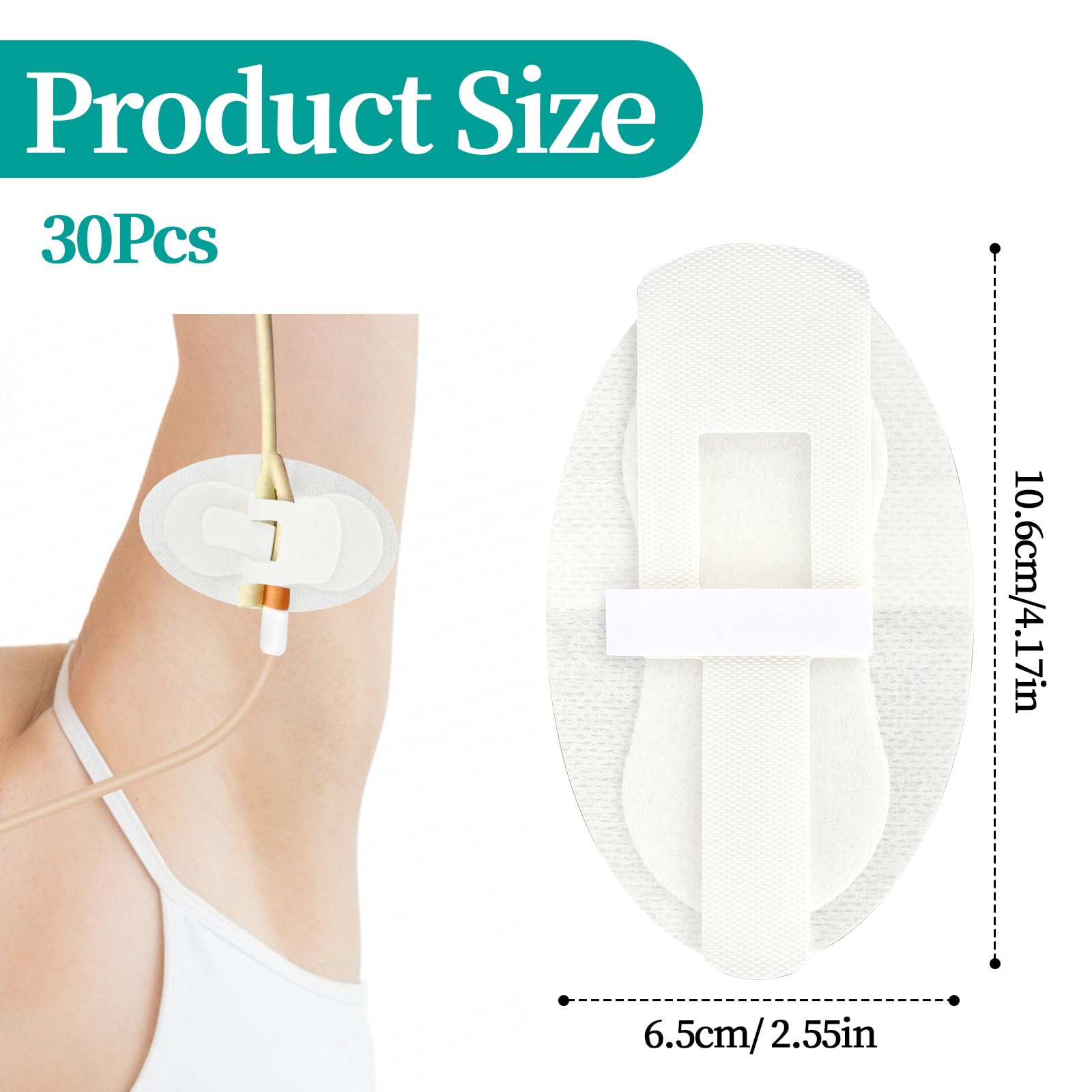 30Pcs Catheter Stabilization Ddevice, Lock Foley Catheter Supplies, Foam Anchor Hook and Loop Adhesive Catheter Stickers Holder for Peg/G/J Feeding Tube, Urine Bag, Foley Bag