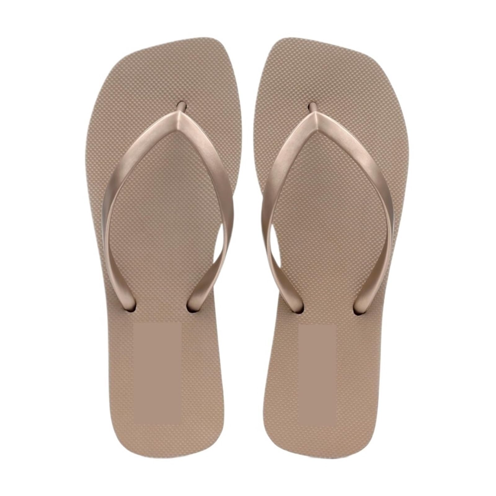 Chanclas de goma for mujer Sandalias playa con punta cuadrada Zapatillas interior