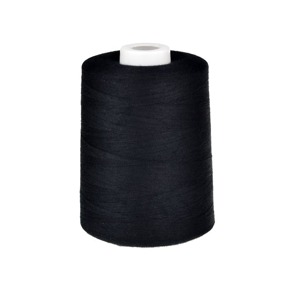 Candora® 8000 Yards 402 polyester sewing thread large roll for high speed sewing machine (Black)