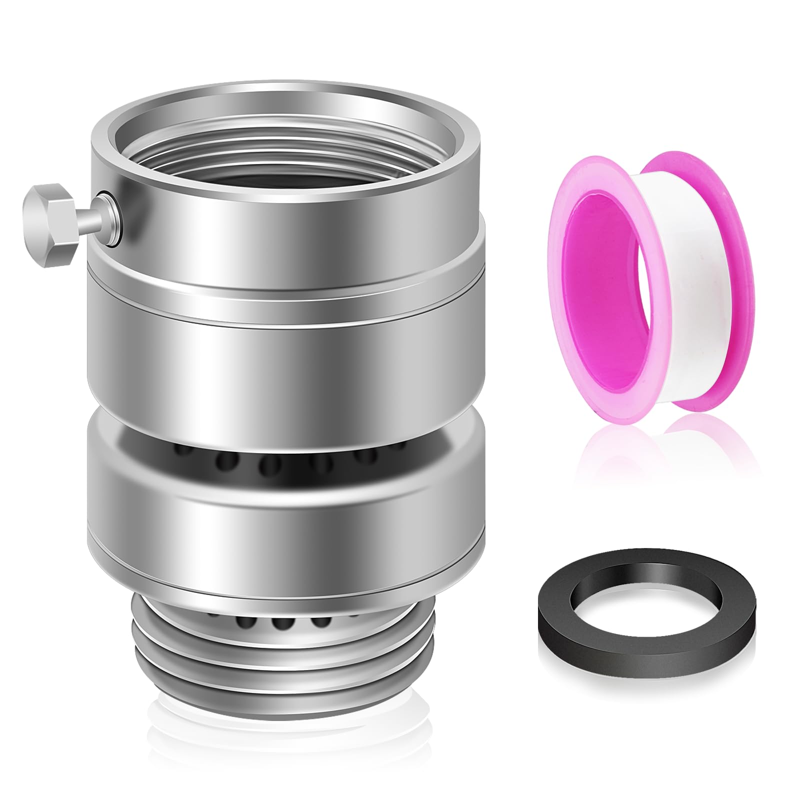Self-Draining Vacuum Breaker, Fine Thread Vacuum Breaker, No Lead Brass Hose Bib Vacuum Breaker with 1-1/16" Fine Thread Female to 3/4" GHT Thread Male, for Providing you with Healthy Potable Water