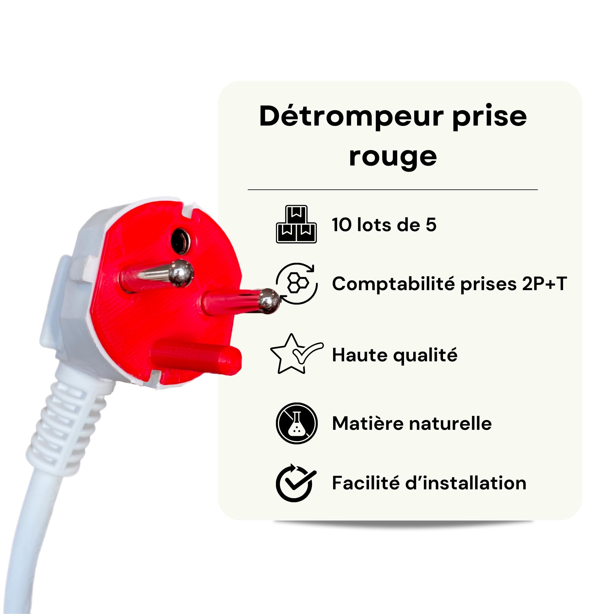 Image secondaire de Détrompeur de Prise Rouge - Sécurité et Confort Électrique
