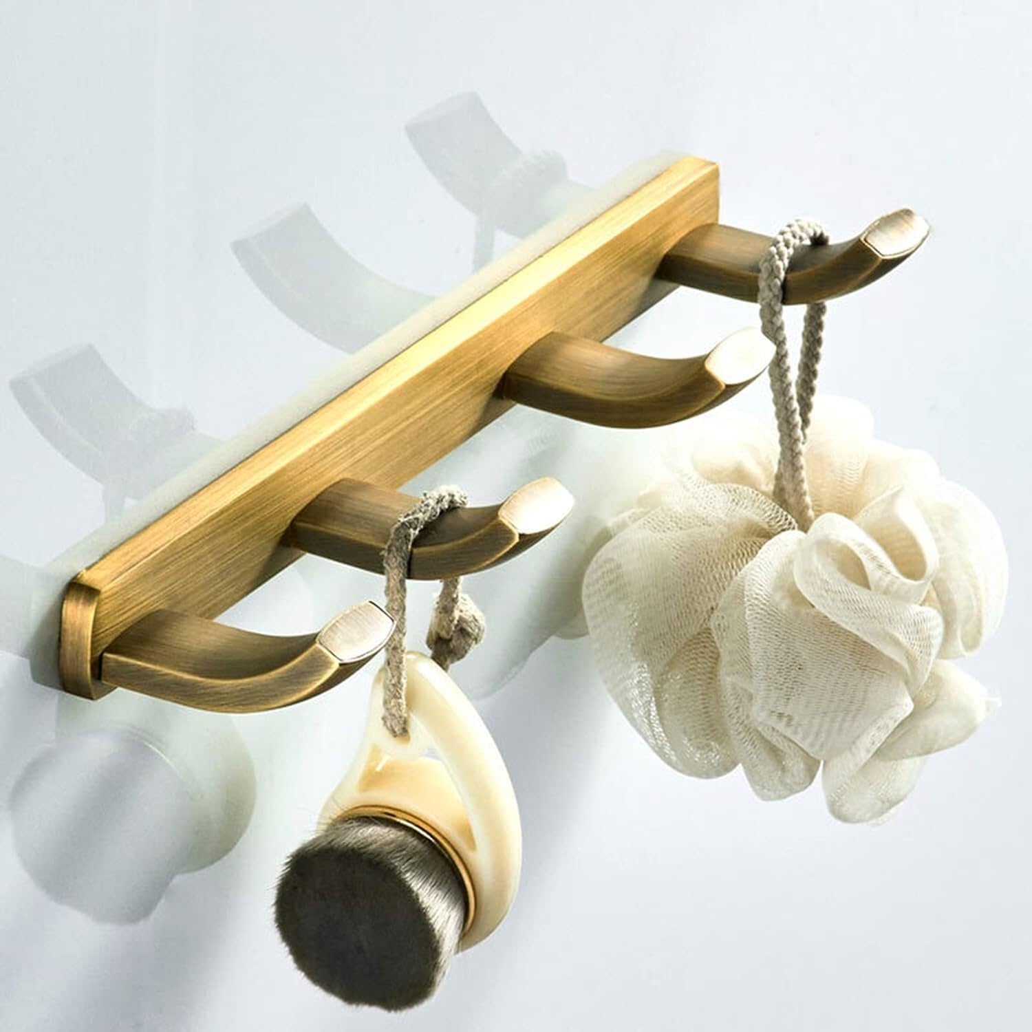 percheros, Perchero de almacenamiento, colgador puerta, perchero montado en la pared, 4 ganchos, metal, for colgar ropa, sombrero, toalla, batas bolso el baño, entrada, dormitorio, sala estar