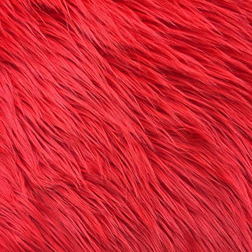 Barcelonetta | Faux Fur Squares | Shaggy Fur Fabric Cuts, Patches | Craft, Costume, Camera Floor & Decoration (Red, 10" X 10")