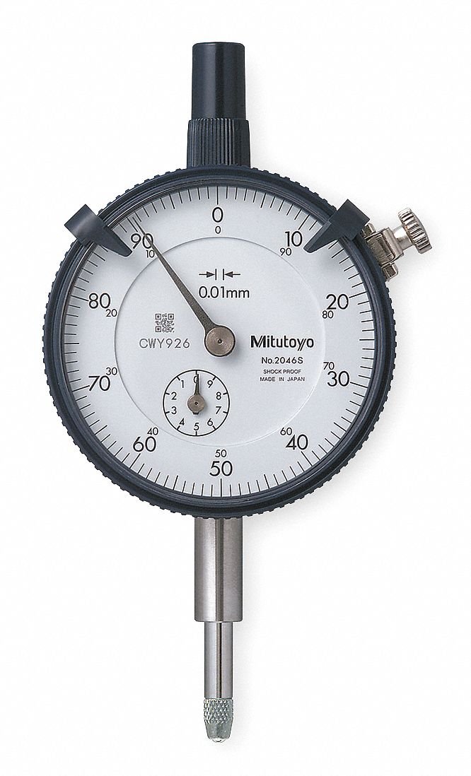 Mitutoyo 2046s 0,01 x 10 mm Cadran Indicateur avec 0-100 Lug Dos Série 2 et 8 mm Stem résistant à l'eau