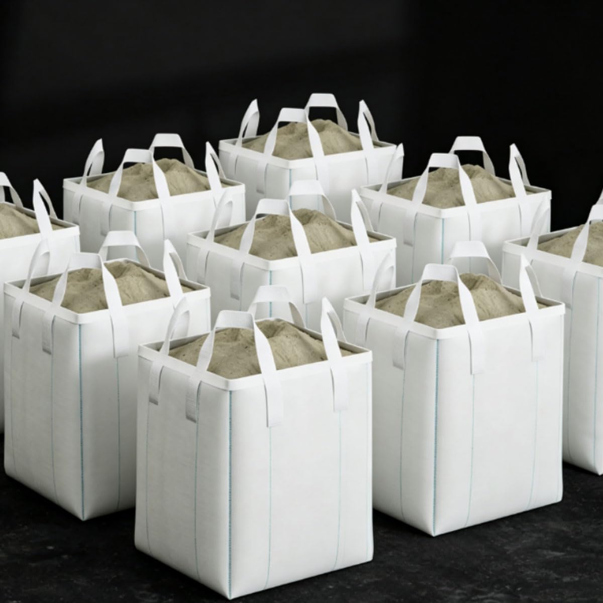 Confezione da 10 Big Bag 1000kg, Sacchi per Rifiuti Edili in PP Tinto Resistente, Apertura Ampia e Fondo Piatto Maniglie di Sollevamento Ideali per Cantiere, Ristrutturazio(Size:90*90*110cm,Color:A)