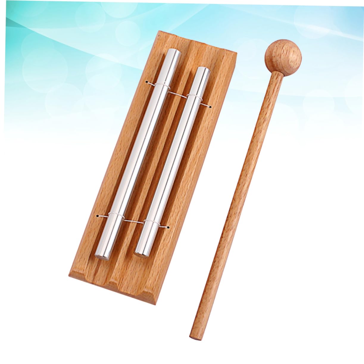 ifundom Outdoor Wind Chime Pole Music Wind Chimes Jingle Bell Stick Wooden Frame