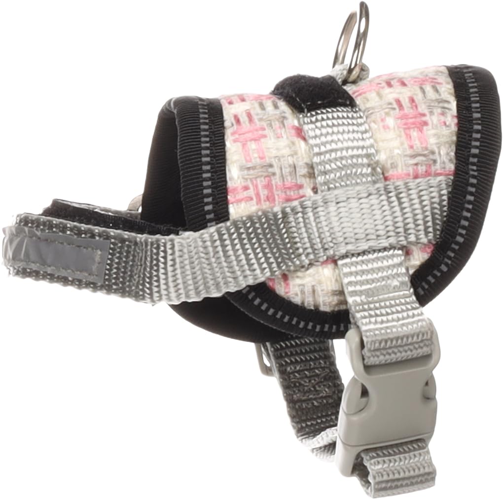 Flamingo Hund Geschirr Eeny Meeny Grau & Rosa XS 14-22cm 26-35cm 7,5cm 15mm