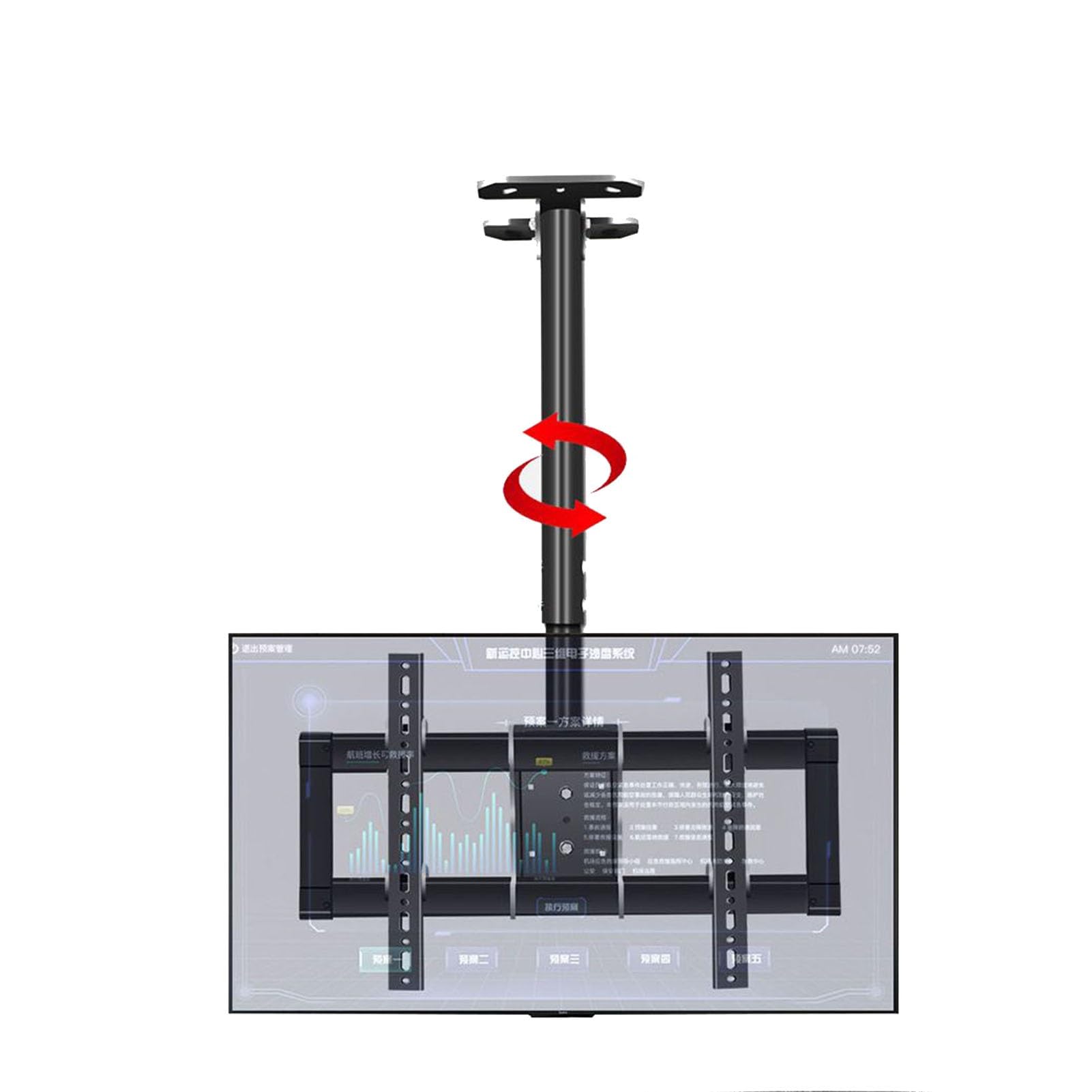 HPTHLY Ceiling Tv Mount Wall Tv Mount Bracket Adjustable Height Telescoping Ceiling Tv Bracket Fits 37-85Inch Lcd Flat Screen Tvs Metal Expansion Screw Fixing,37