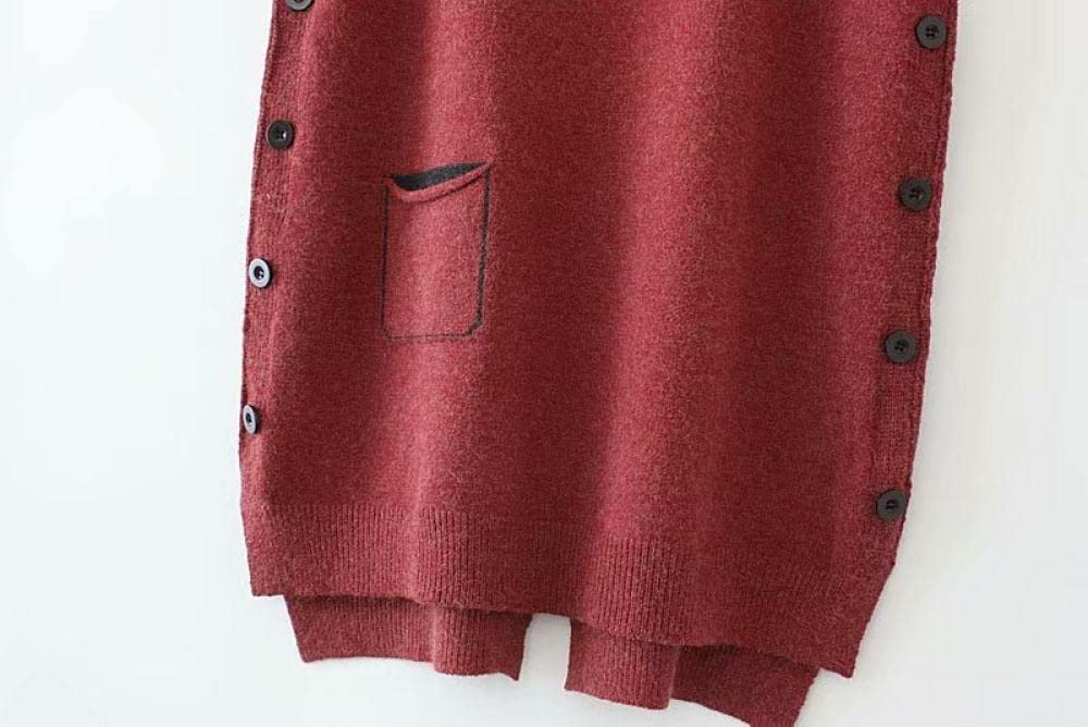 Maglione Senza Maniche,Gilet Lavorati A Maglia Da Donna Maglioni Sciolti Grigio Scuro Design A Petto Laterale Gilet Lavorato A Maglia Gilet Da Donna Casual Autunno Inverno Senza Maniche Canotta Magl