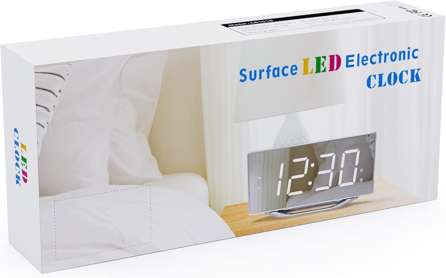 Digital Alarm Clock Large Display, 8.7" LED Mirror Electronic Clocks with 2 USB Charger Ports, Loud Alarm Clock for Heavy Sleepers,Snooze Dual Alarm Dimmer, Modern Desk Clock for Bedrooms Teens Adults Silver