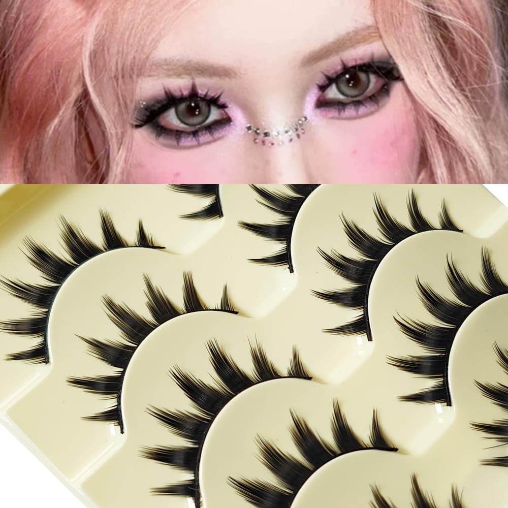 5 Pairs Cluster False Eyelashes Black Band Eye Lashes Extension Dramatic Look Eeylash Party Cosplay Lashes Long Thick