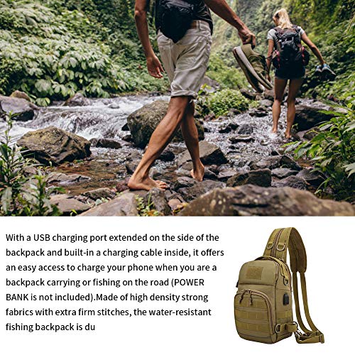 Sac De Peche Extérieur Résistant À l'eau À Dos Épaule Sac Bandoulière Sling avec Rod Holder Tackle Sac de pêche… - Image 5